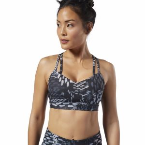 Reebok Hero Strappy Medium-Impact Padded Bh Damen - Schwarz - DE 431-JEK